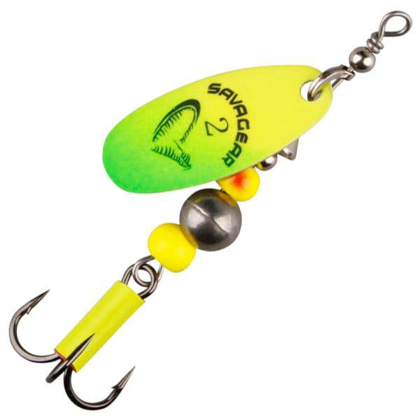 Вращающаяся блесна Savage Gear Caviar Spinner желто-зеленая купить,NaN