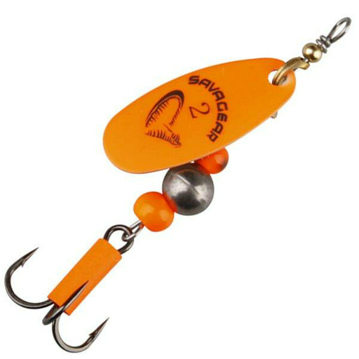 Вращающаяся блесна Savage Gear Caviar Spinner оранжевая