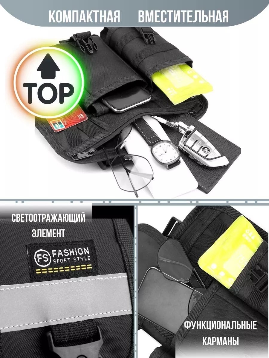 Сумка мессенджер USEFUL BAGS полиэстер черный купить,NaN