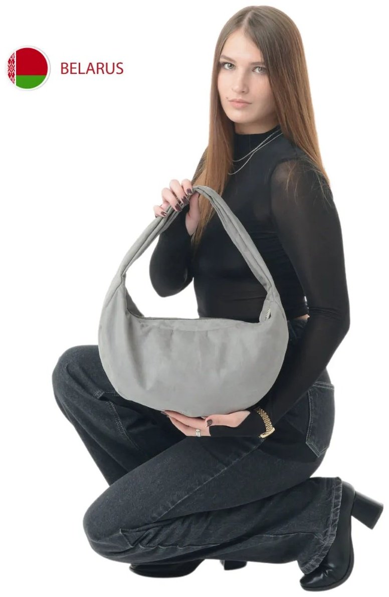 Сумка хобо MT.Style экокожа серый купить,26502