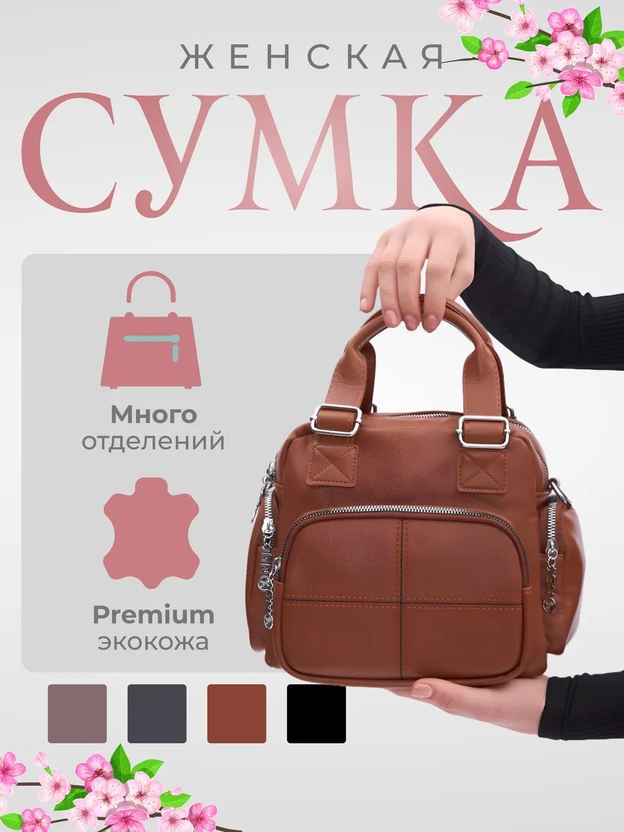 Мини-сумка KORVON CITY экокожа коричневый купить,NaN