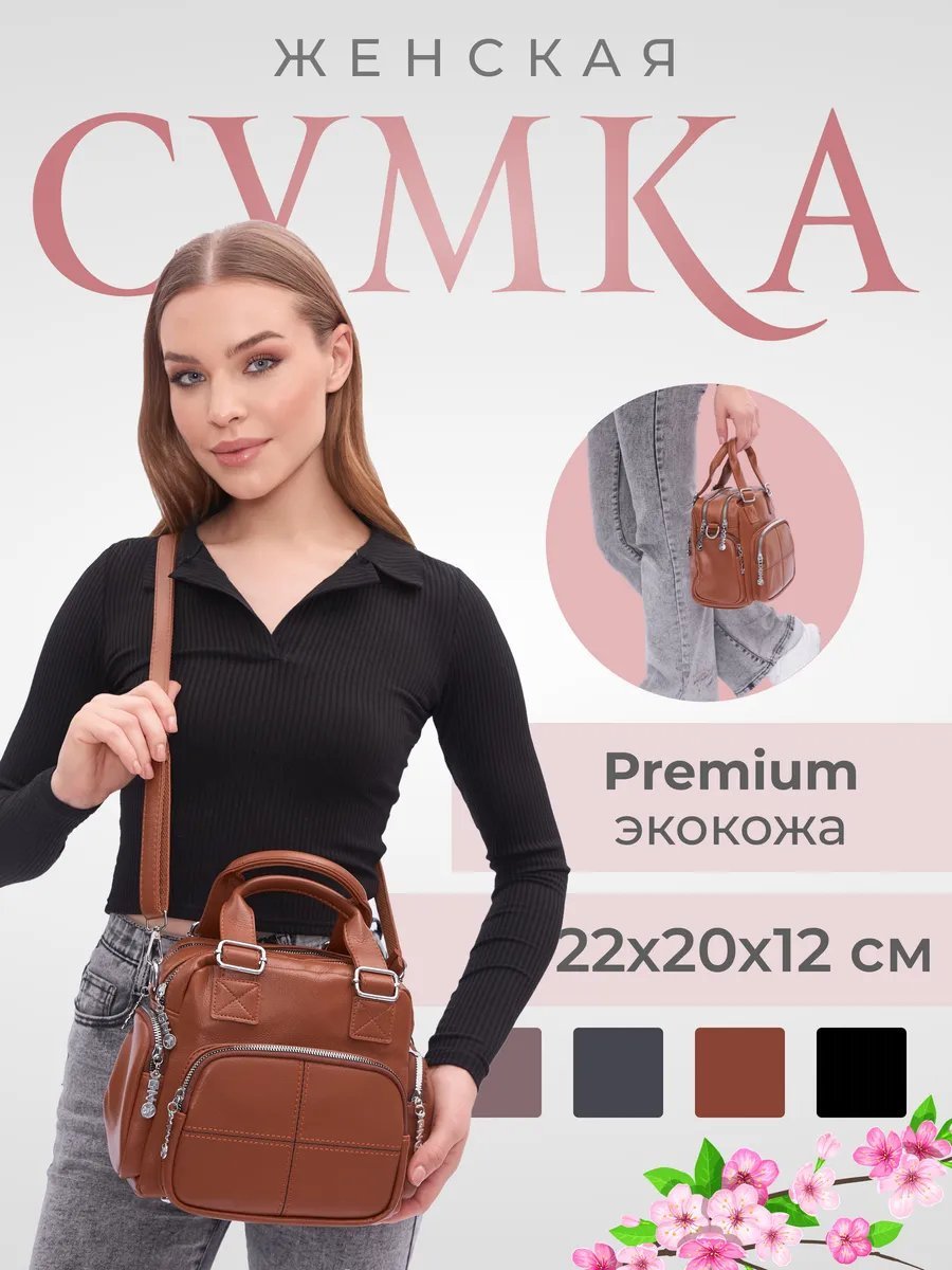 Мини-сумка KORVON CITY экокожа коричневый купить,NaN