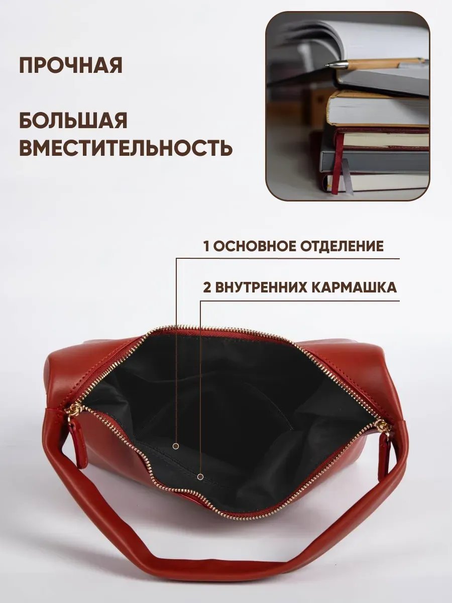 Сумка багет PYARI экокожа красный купить,NaN