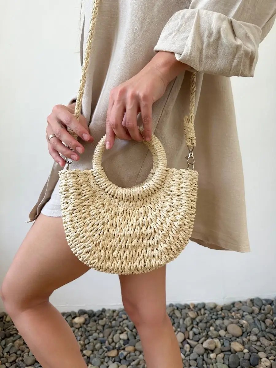 Мини-сумка SL'Bags рафия бежевый купить,NaN