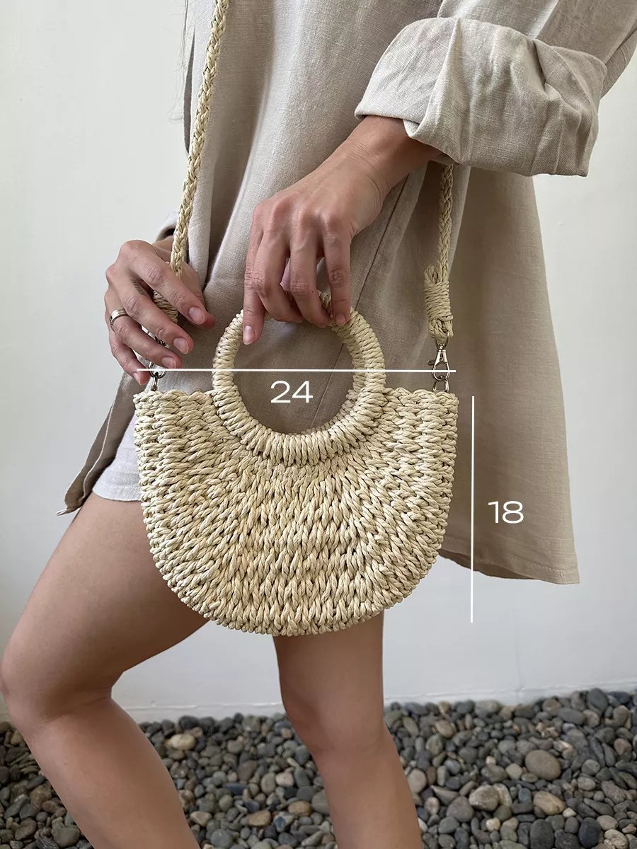Мини-сумка SL'Bags рафия бежевый купить,NaN