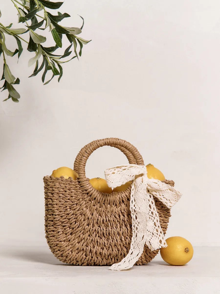 Мини-сумка SL'Bags рафия коричневый купить,NaN