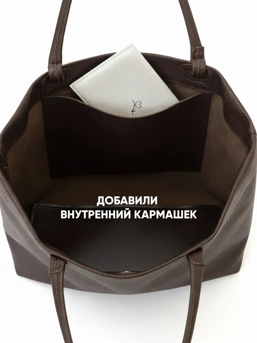 Сумка шоппер PYARI экокожа коричневый купить,NaN