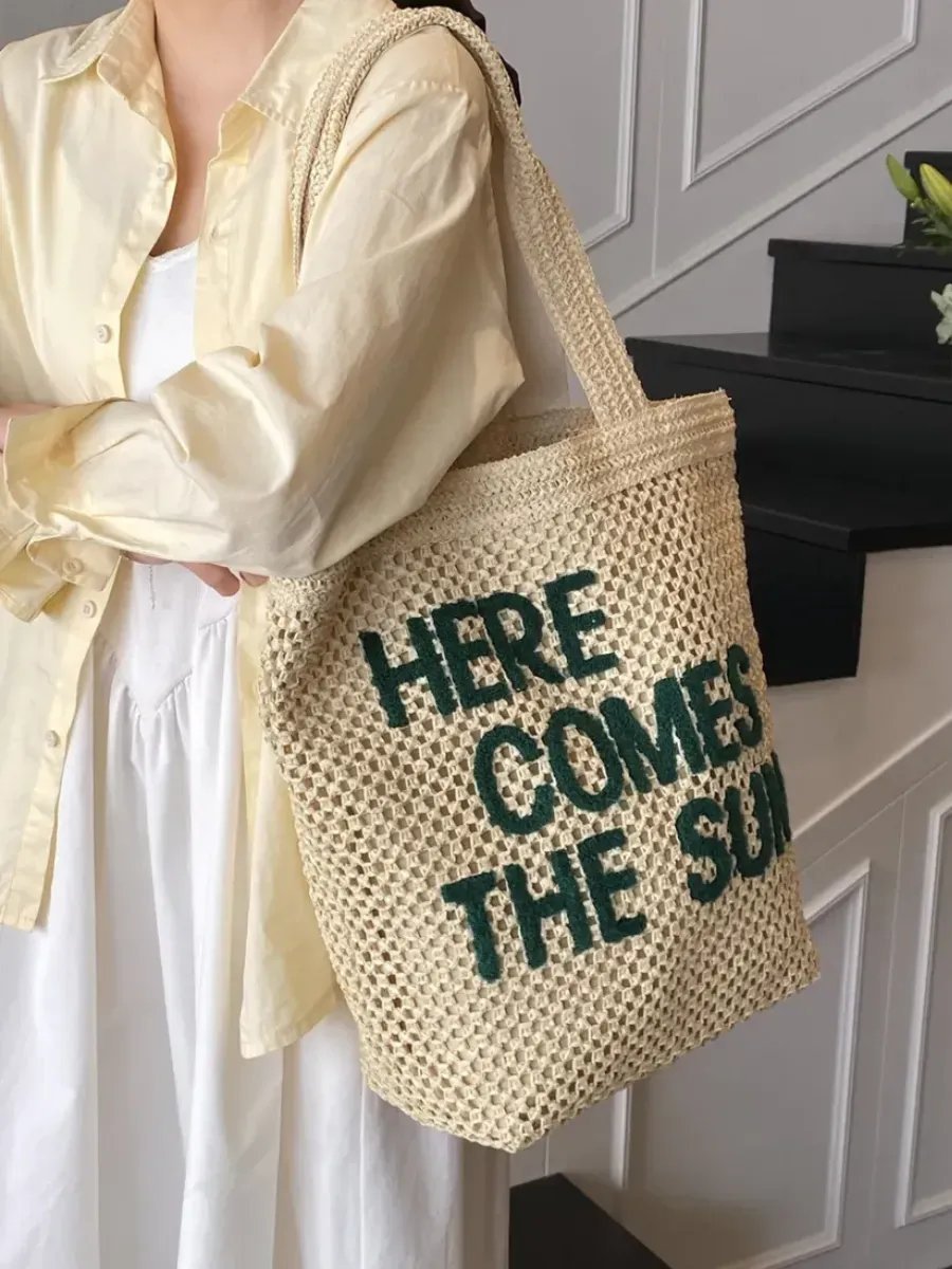 Сумка шоппер Bolso de Senora рафия бежевый купить,NaN