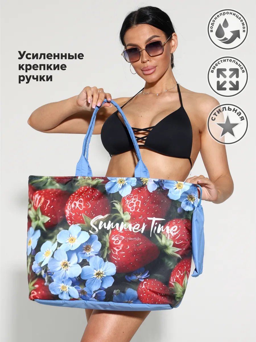 Сумка шоппер Capline плащевка синий купить,NaN