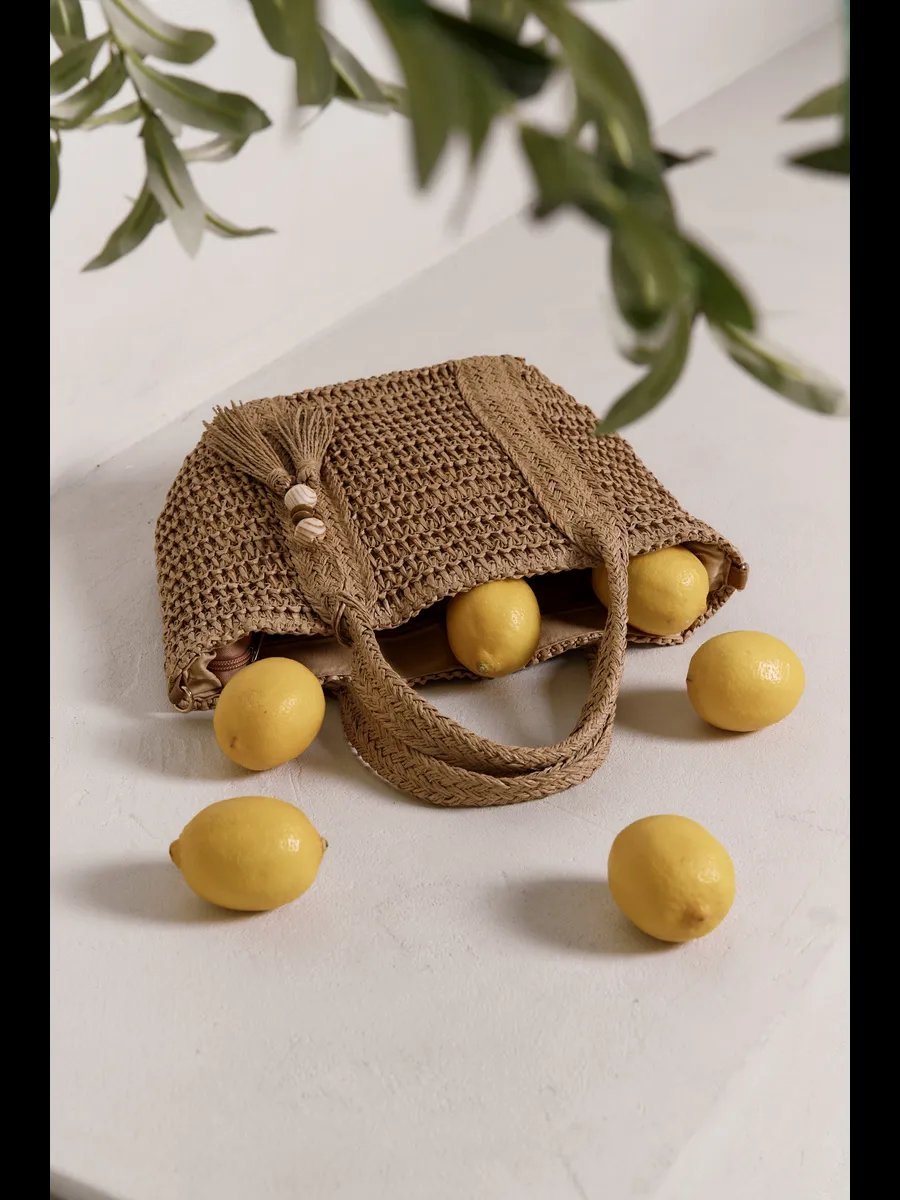 Мини-сумка SL'Bags рафия коричневый купить,NaN