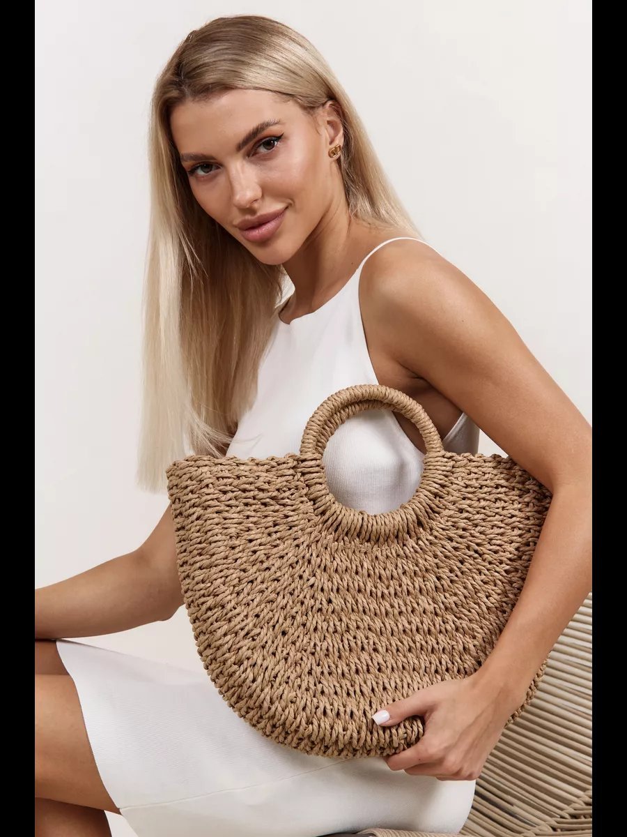 Мини-сумка SL'Bags хлопок коричневый купить,NaN