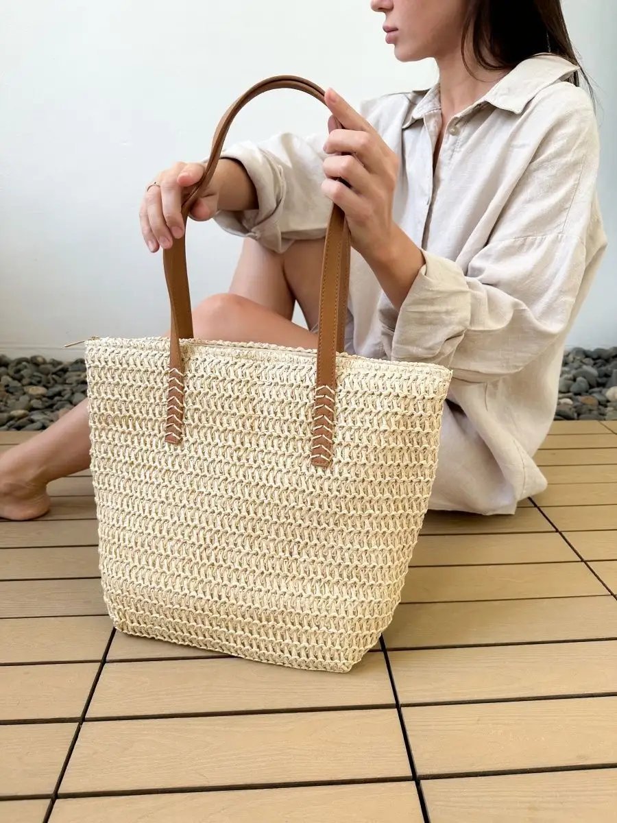 Сумка шоппер SL'Bags хлопок бежевый купить,NaN