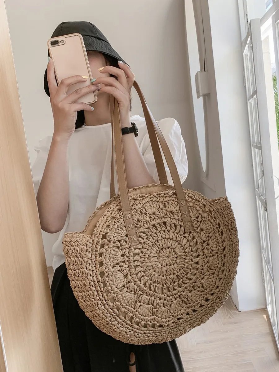 Сумка шоппер SL'Bags рафия коричневый купить,NaN