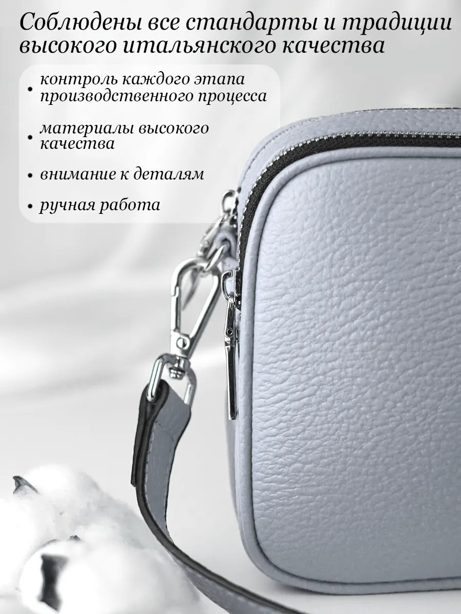 Сумка кросс-боди Barsalini Land натуральная кожа серый купить,NaN