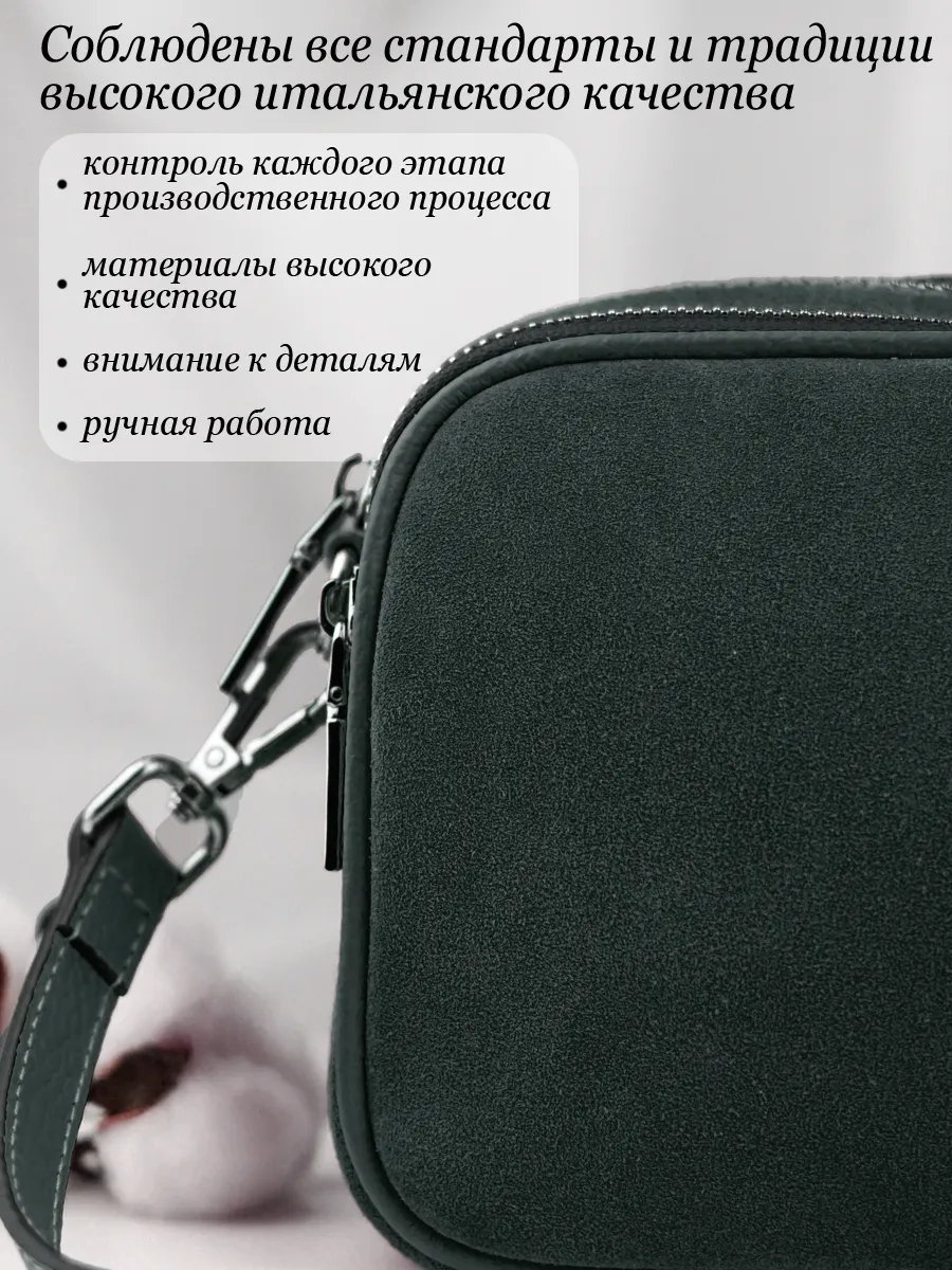 Сумка кросс-боди Barsalini Land натуральная кожа зеленый купить,NaN