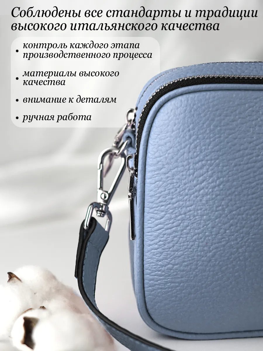 Сумка кросс-боди Barsalini Land натуральная кожа серый купить,NaN