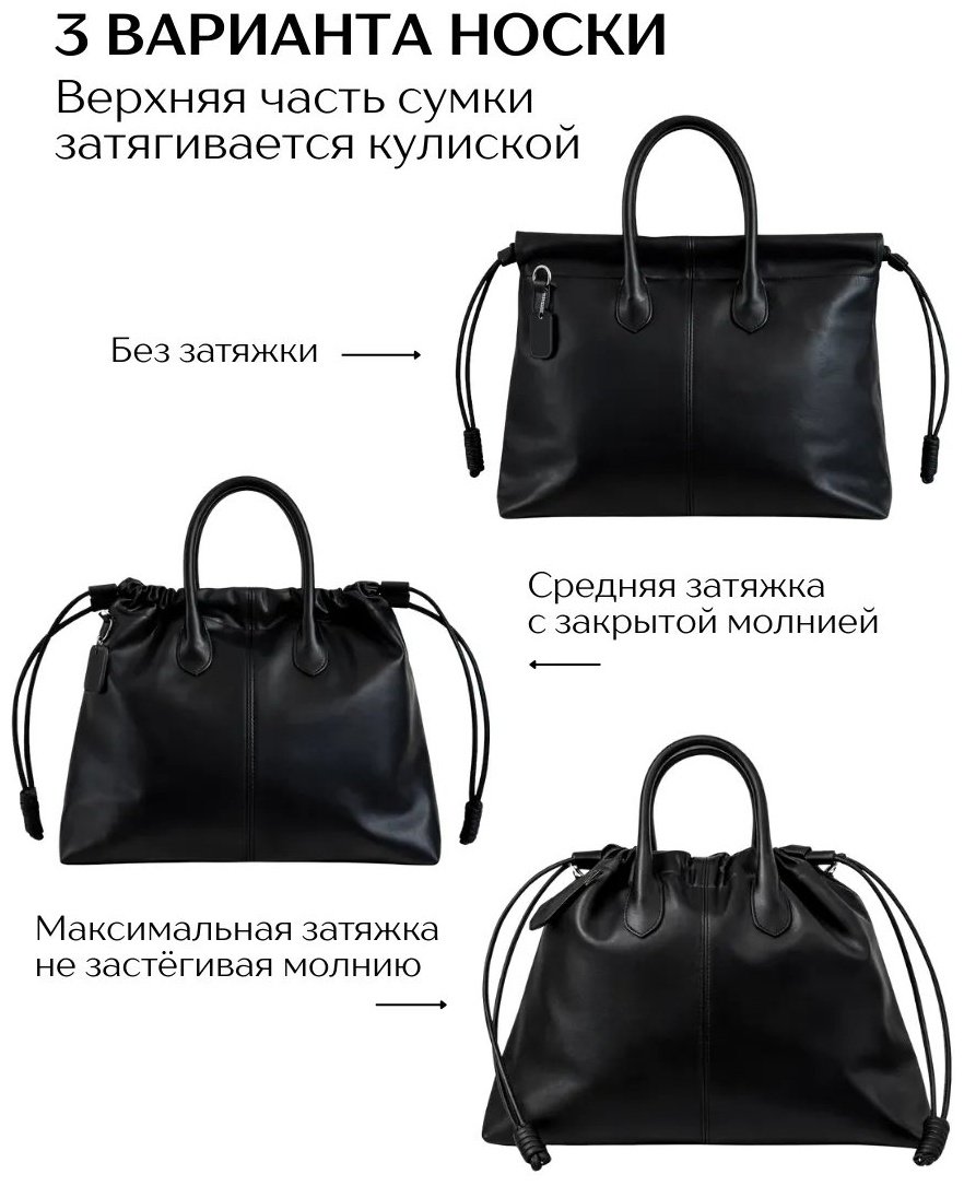 Сумка тоут Liube экокожа черный купить,NaN