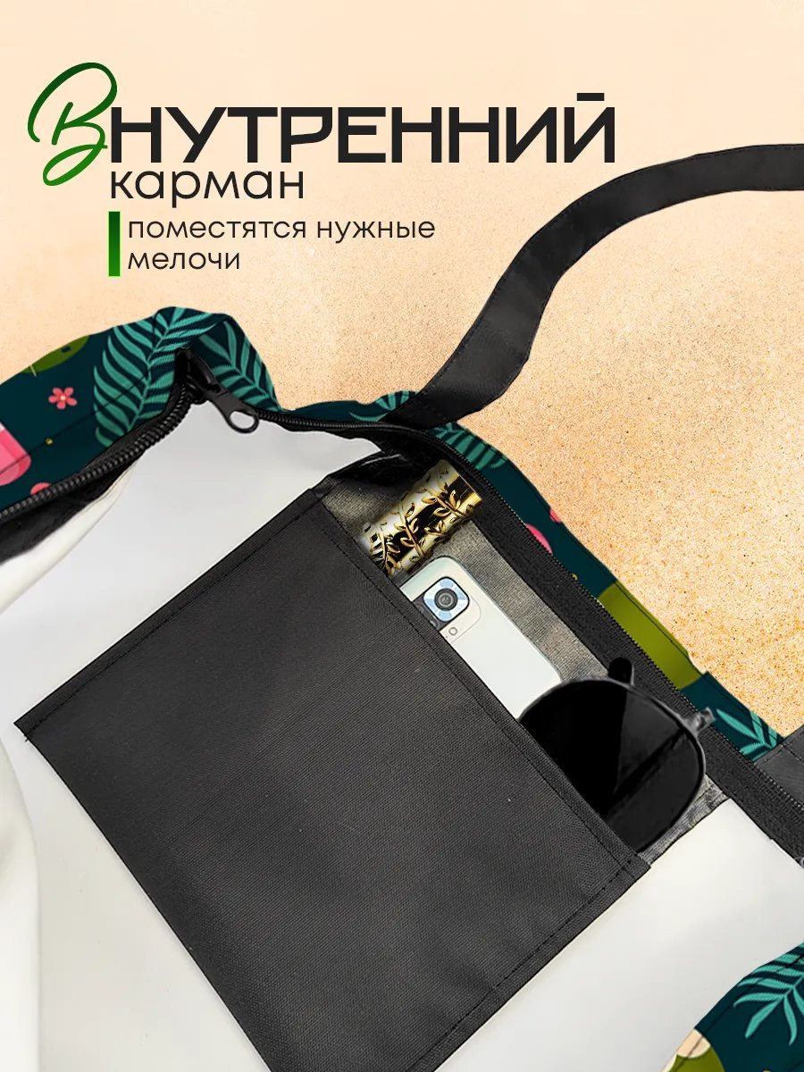 Сумка шоппер SoBag текстиль зеленый купить,NaN