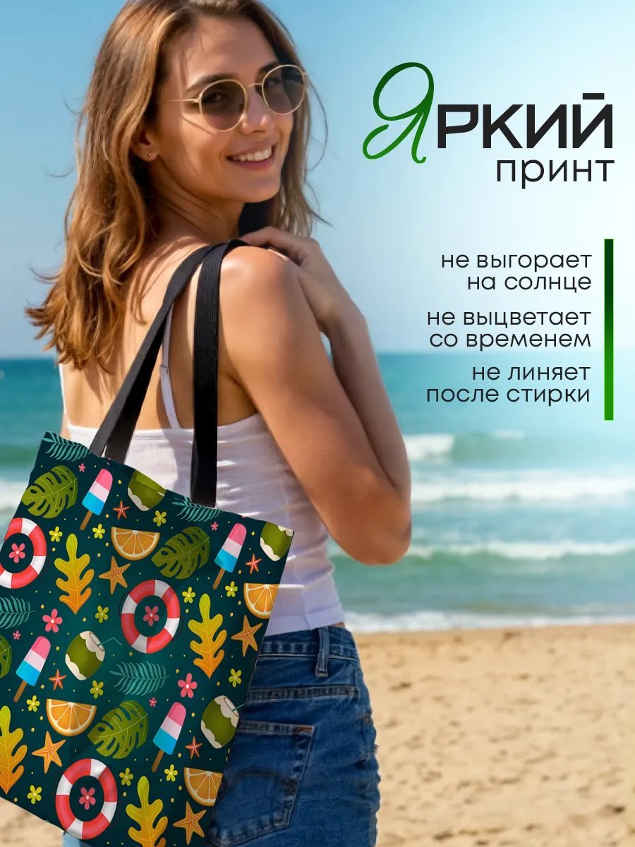 Сумка шоппер SoBag текстиль зеленый купить,NaN