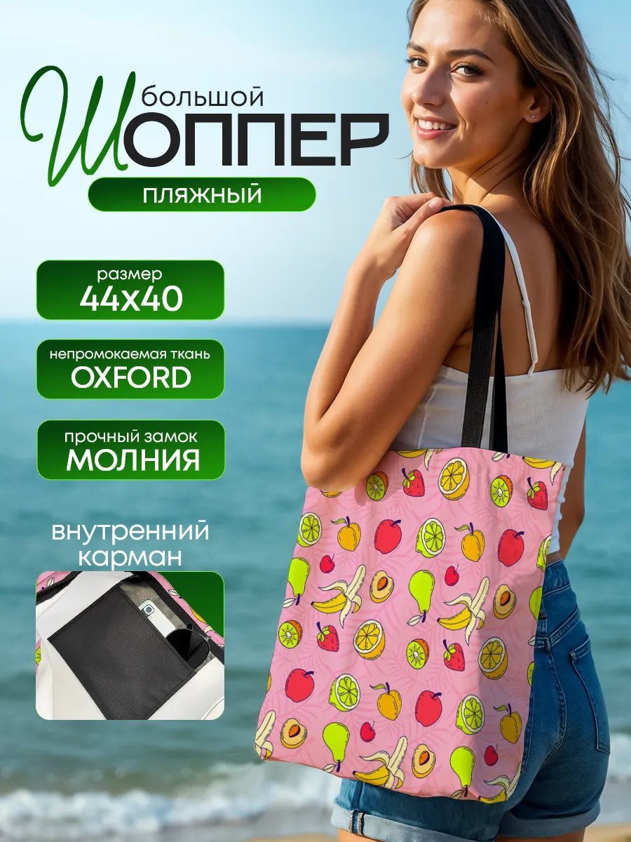 Сумка шоппер SoBag текстиль розовый купить,10395