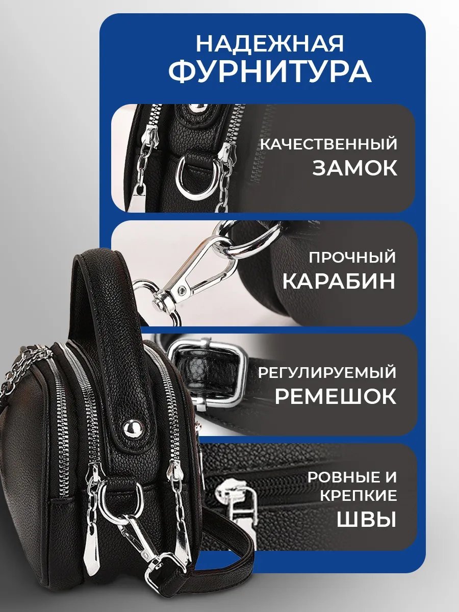Сумка кросс-боди MeeOne экокожа черный купить,NaN