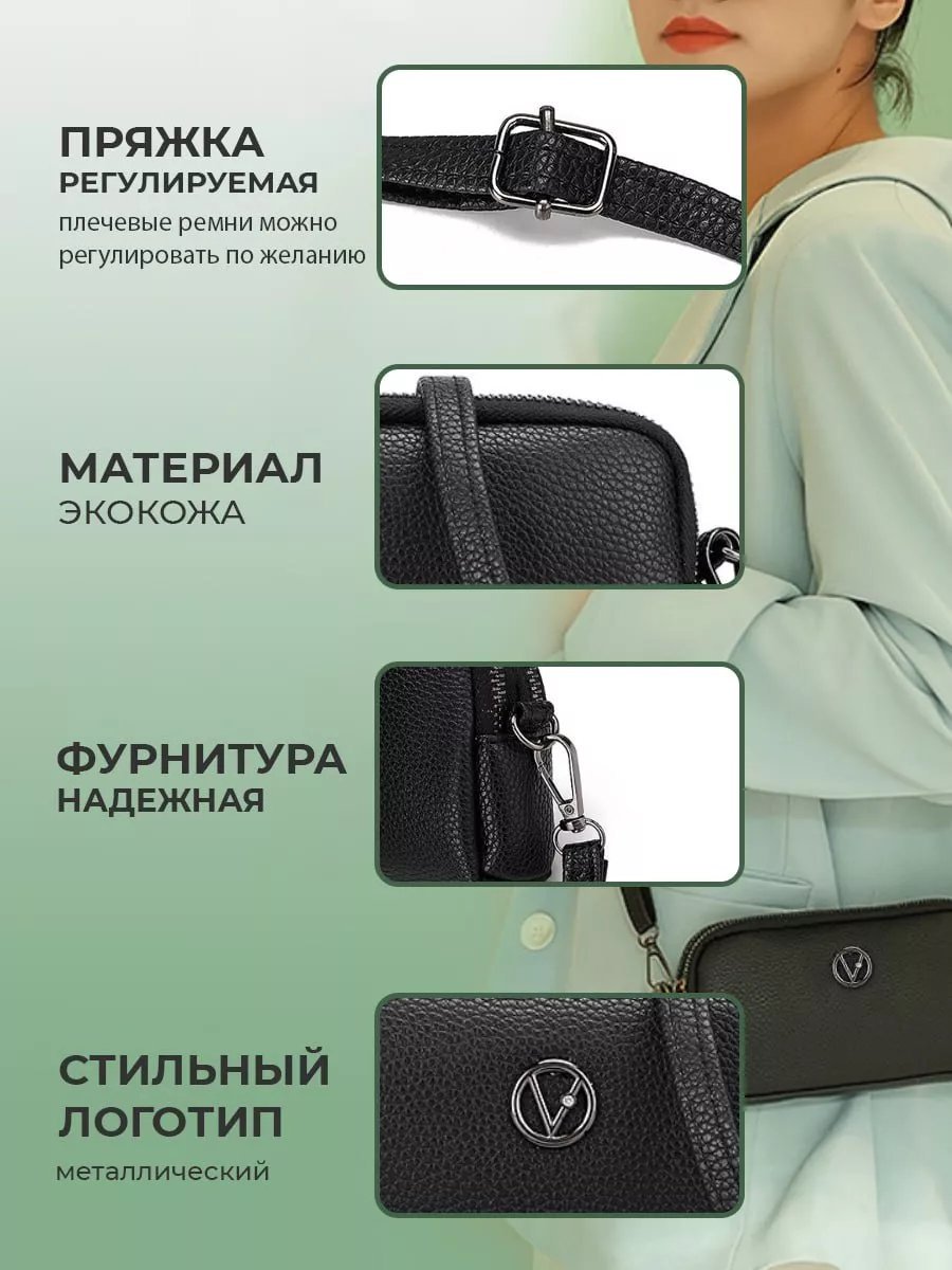Сумка кросс-боди MeeOne экокожа черный купить,NaN
