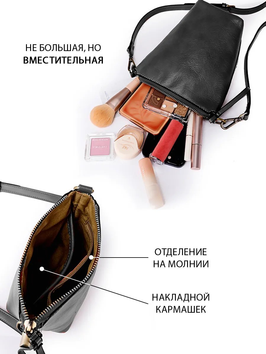 Сумка кросс-боди NONELL натуральная кожа черный купить,NaN