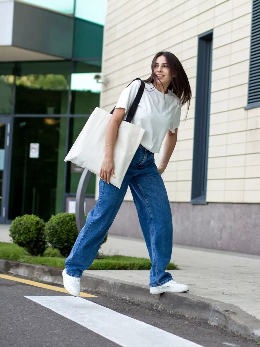 Сумка шоппер Shine Korea shop хлопок черный купить,NaN