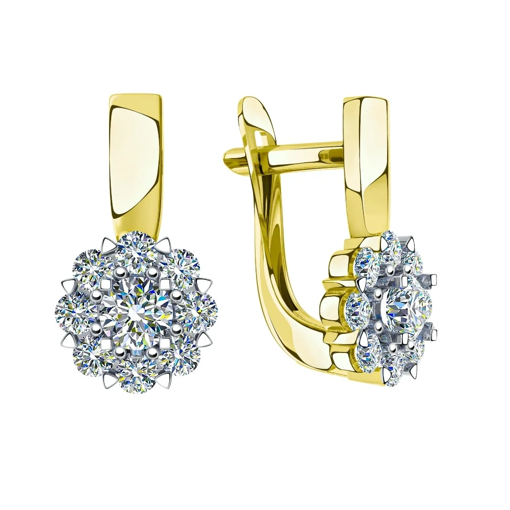 Серьги Санис 1-217996 2.6г Золото 585 Фианит купить,NaN