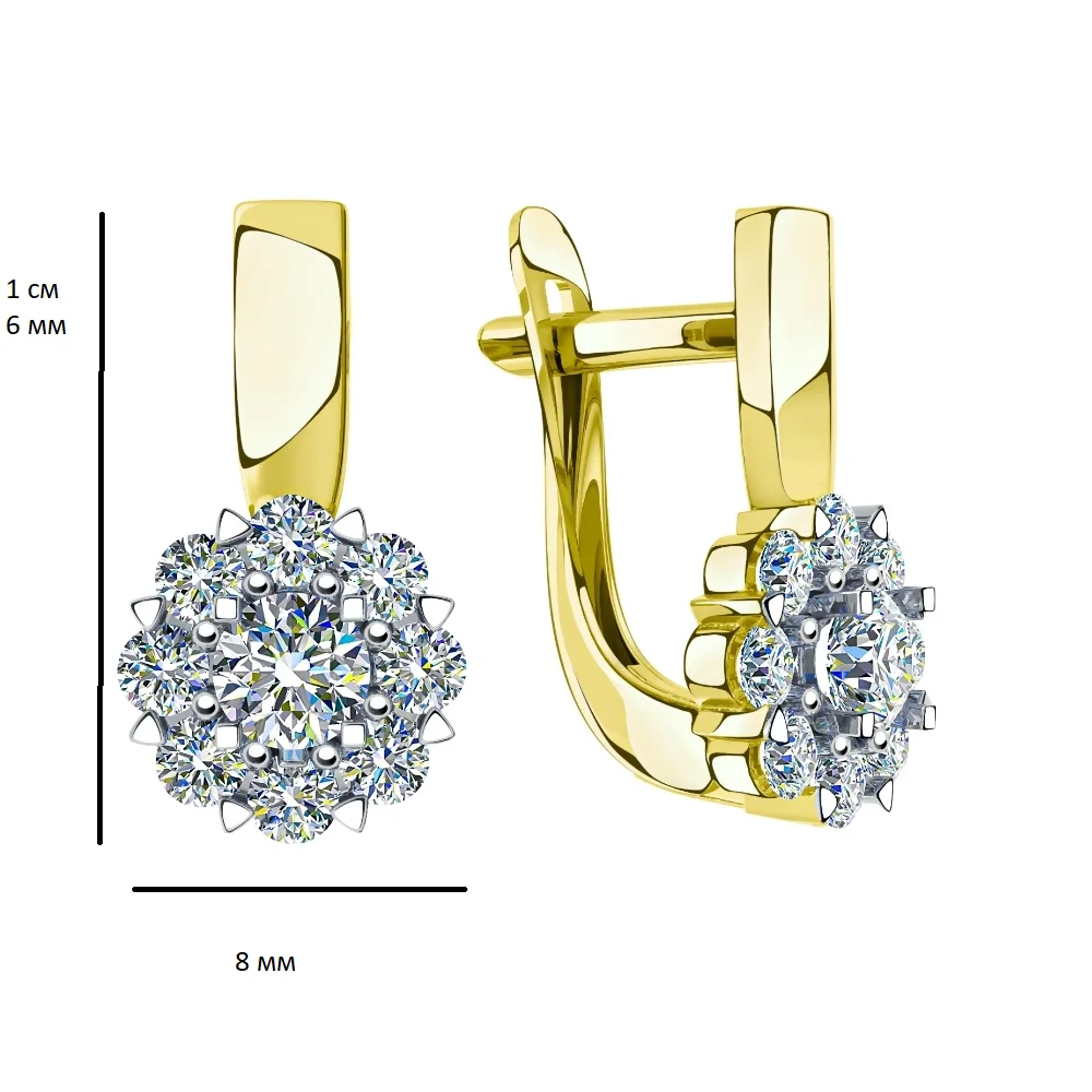 Серьги Санис 1-217996 2.6г Золото 585 Фианит купить,NaN