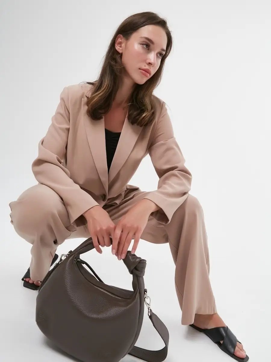Сумка багет MARINA ADAMENKO натуральная кожа коричневый купить,NaN