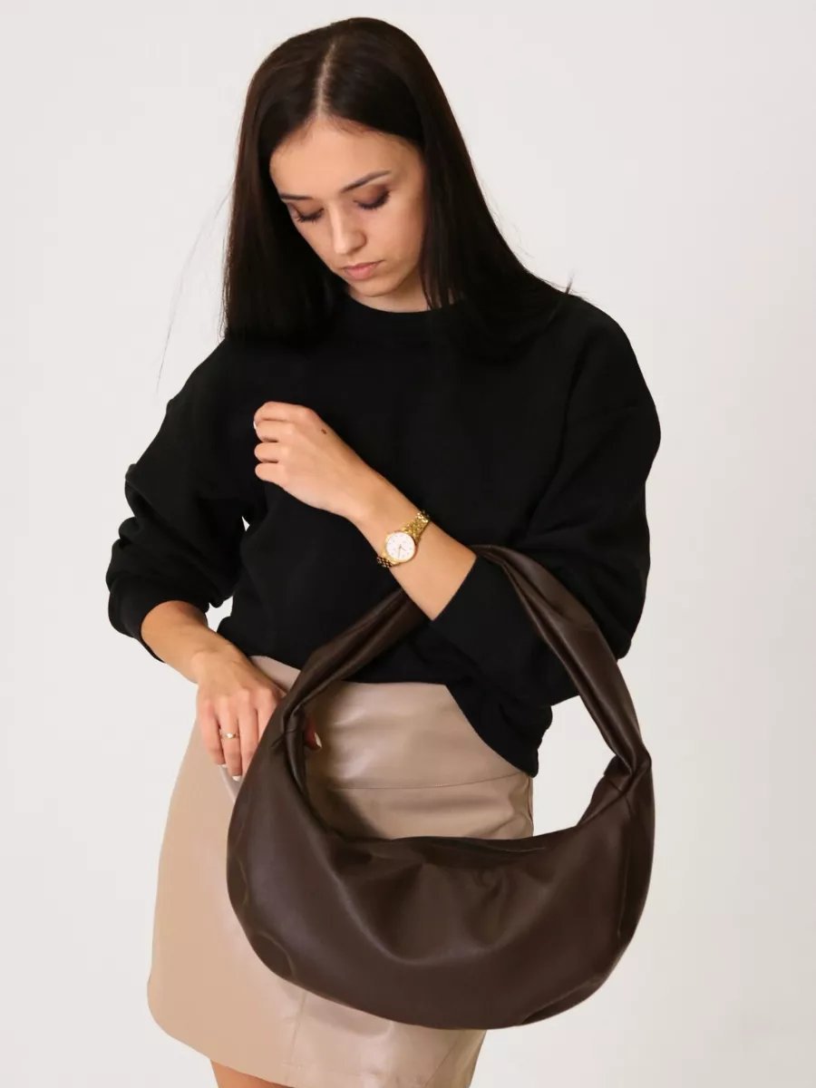 Сумка хобо MT.Style экокожа коричневый купить,NaN
