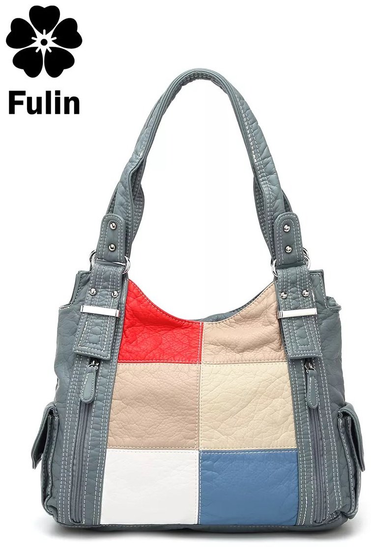 Сумка багет FULIN экокожа синий купить,NaN