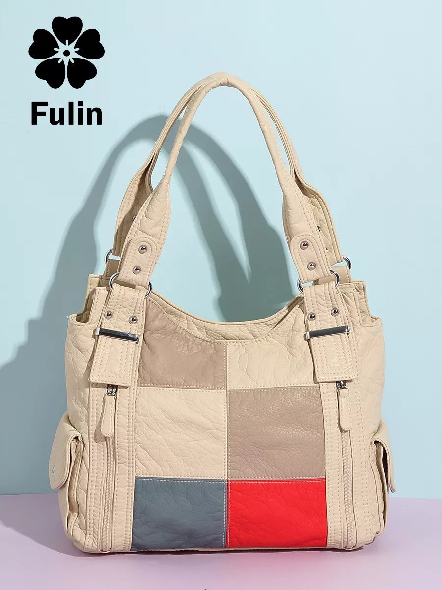 Сумка багет FULIN экокожа бежевый купить,NaN
