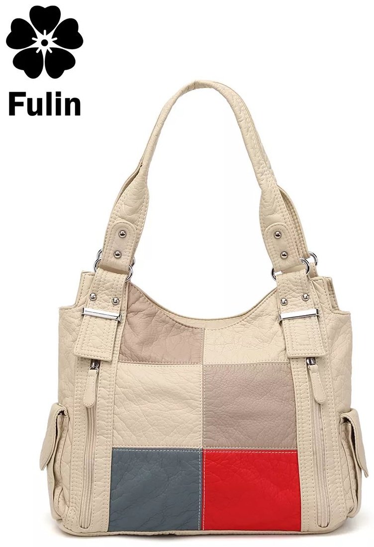 Сумка багет FULIN экокожа бежевый купить,NaN