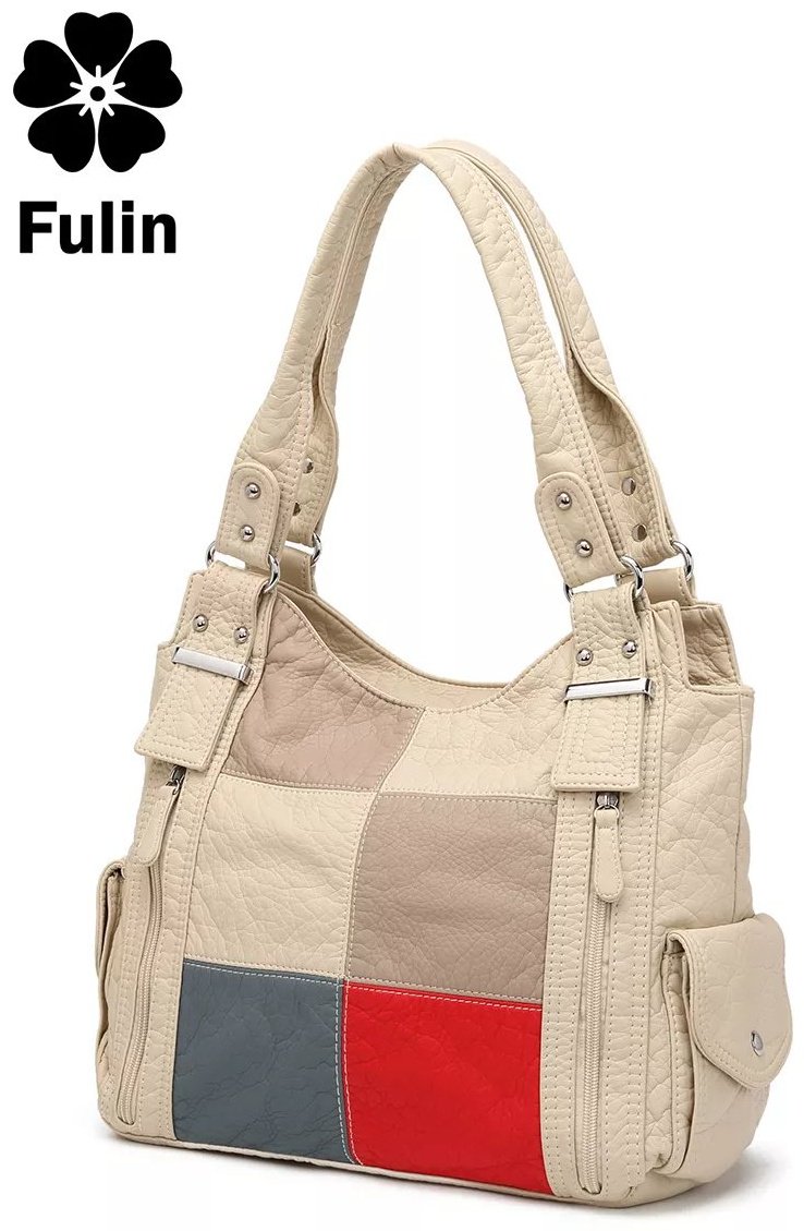 Сумка багет FULIN экокожа бежевый купить,NaN