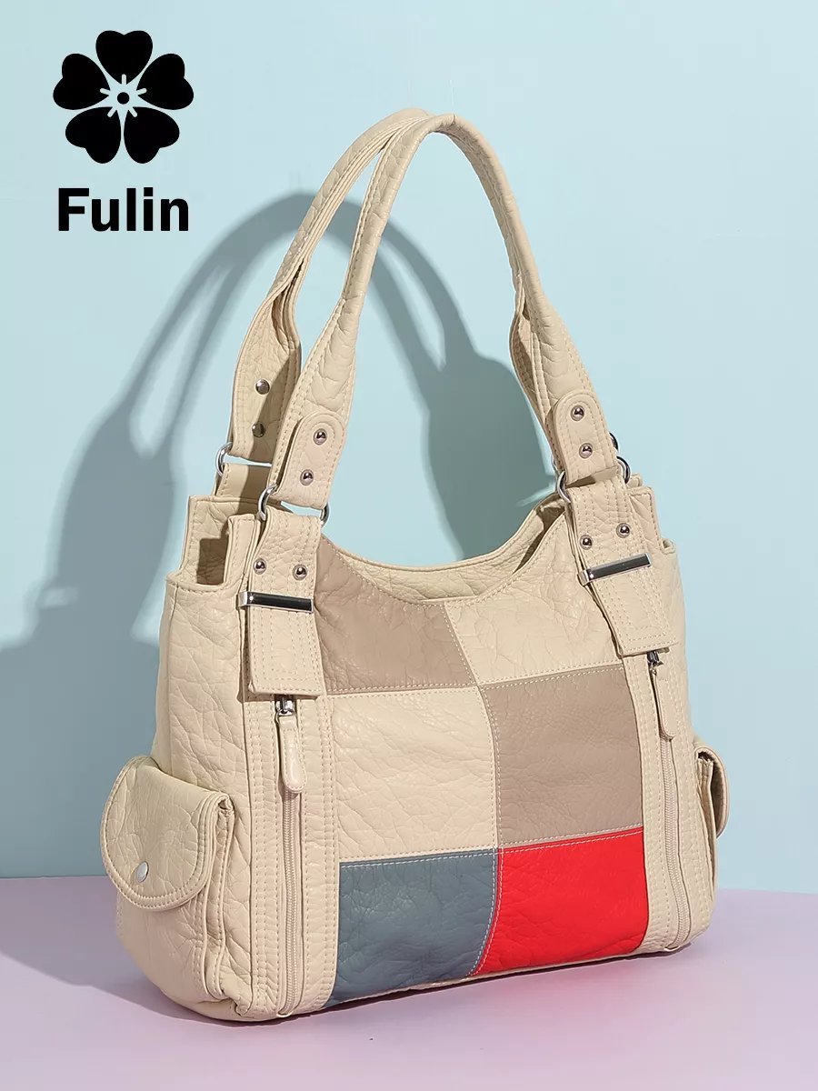 Сумка багет FULIN экокожа бежевый купить,NaN
