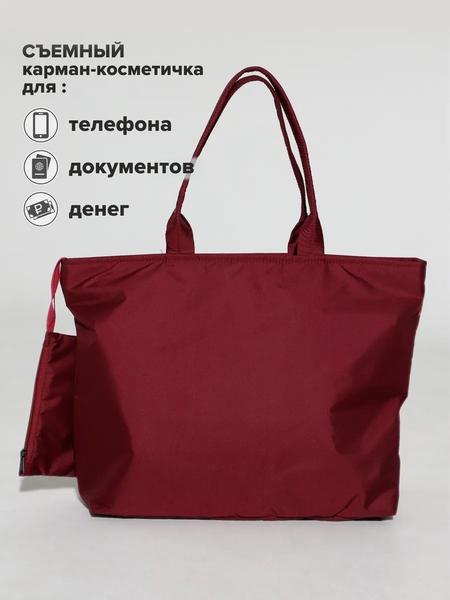 Сумка шоппер Capline плащевка красный купить,NaN