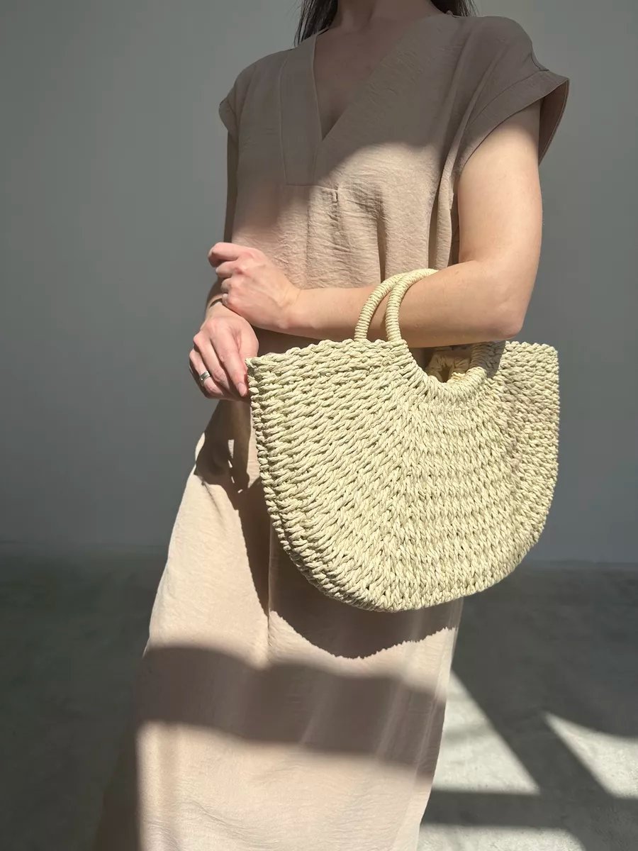 Мини-сумка SL'Bags хлопок бежевый купить,NaN