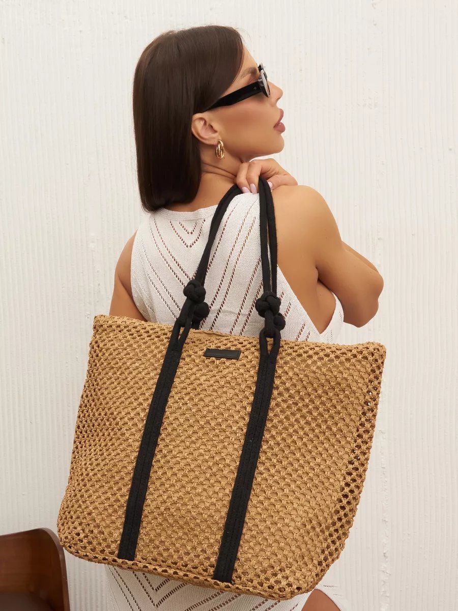Сумка шоппер SL'Bags рафия коричневый