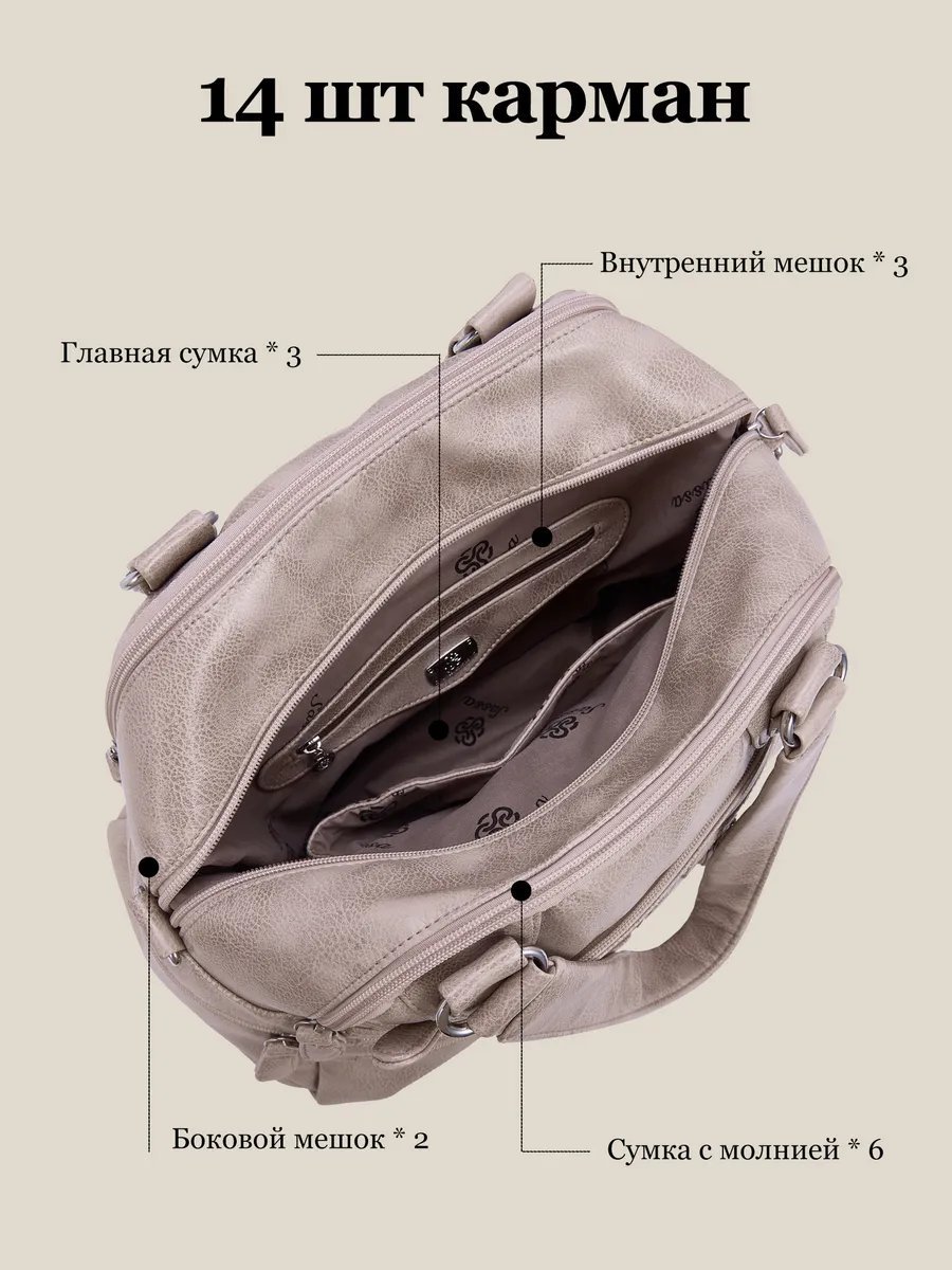 Сумка кросс-боди Sassa полиэстер серый