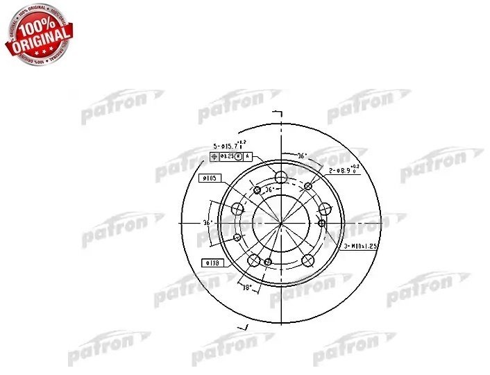 Диски PATRON передние PBD1118 купить,9460