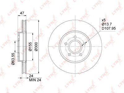 Диски LYNXauto передние BN-1025 купить,25160
