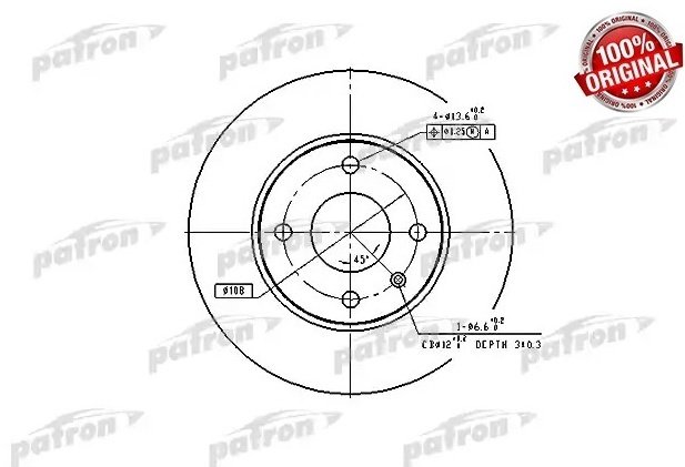 Диски PATRON передние PBD1655 купить,13110