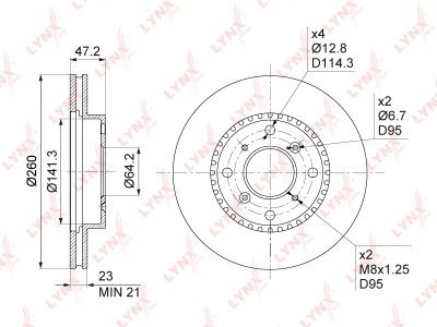 Диски LYNXauto передние BN-1041 купить,41370