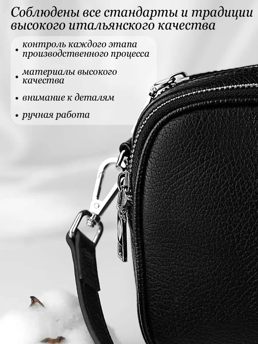Сумка кросс-боди Barsalini Land натуральная кожа черный купить,NaN