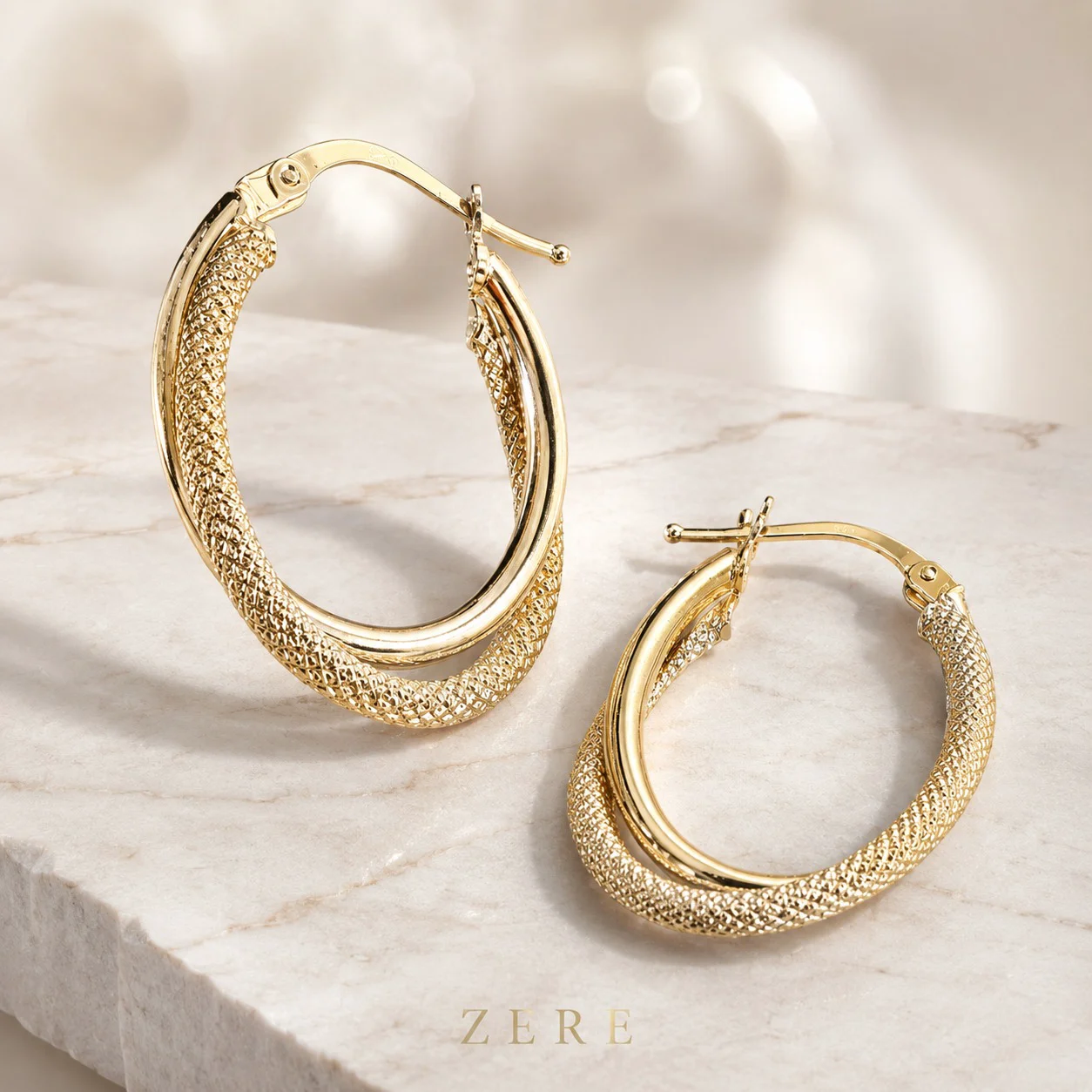 Серьги-кольца Zere ZR250603 жёлтое золото 2.1гр купить,182000