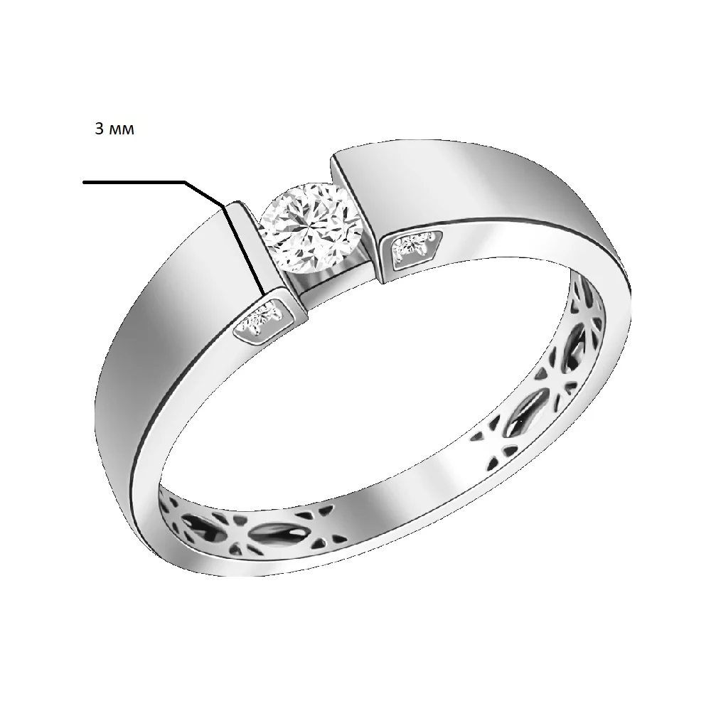 Кольцо Санис 28-118376_17 17р 1.61г Золото 585 Фианит купить,159000