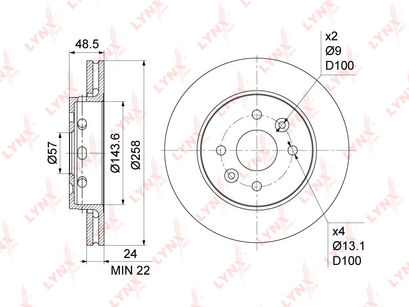 Диски LYNXauto передние BN1060 купить,35800