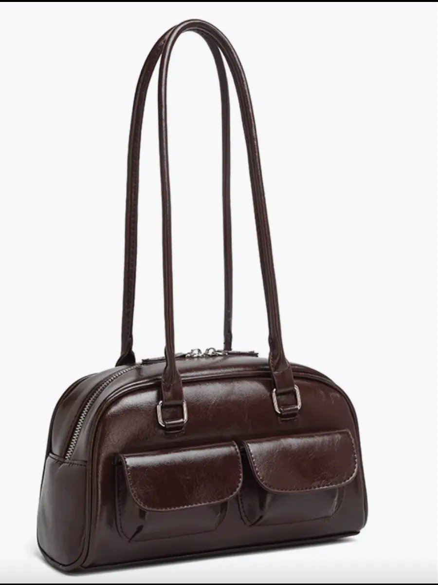 Сумка багет TrendyBags экокожа коричневый купить,NaN